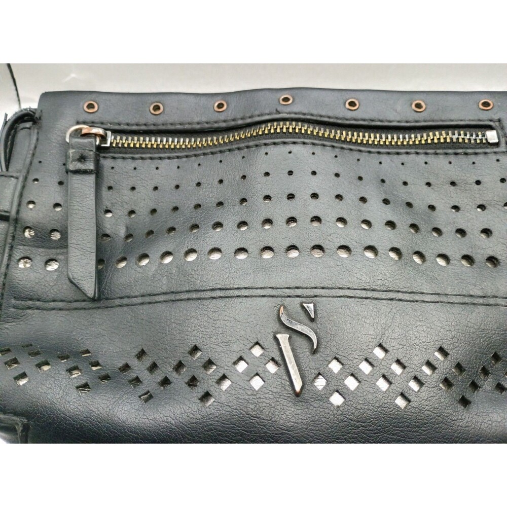 Simply Vera Vera Wang black crossbody bag featuring studded and perforated